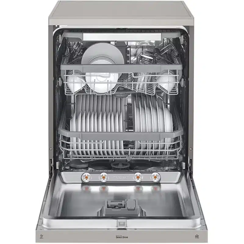 ماشین ظرفشویی ال جی 425 رنگ نقره ای پلاتینیومی با پشتیبانی از برنامه LG ThinQ