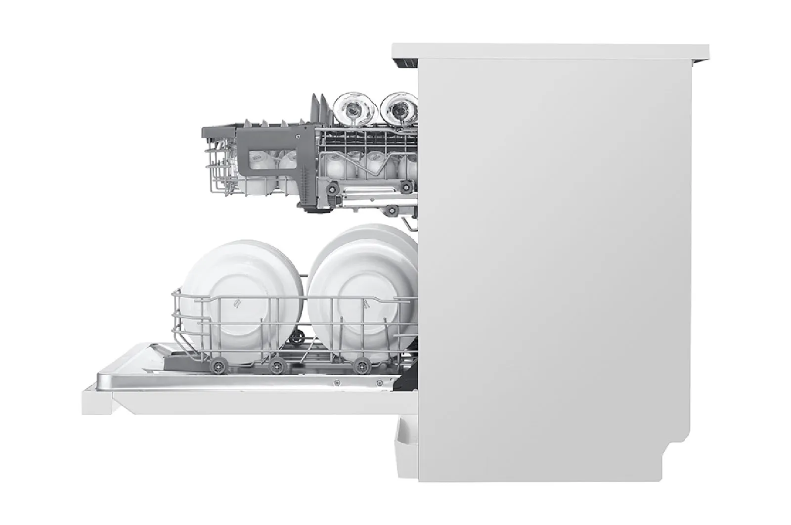 ماشین ظرفشویی ال جی 512 رنگ سفید با پشتیبانی از برنامه LG ThinQ